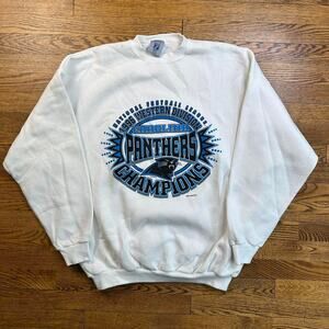 Vintage 1996 Logo 7 NFL Carolina Panther Football  Champion Crewneck Sweatshirt